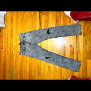 Men’s Pre-Ripped Grey Jeans, Size 32